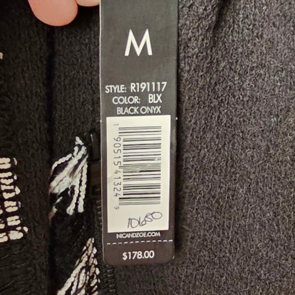 NIC+ZOE Black Textured Open Front Cardigan Sweater Jacket Size M NWT Retail $178 - Picture 3 of 13